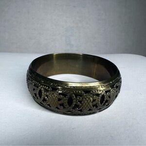 Brass Tone Openwork Cuff Bracelet